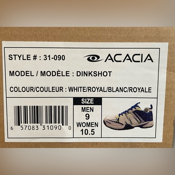 NEW Size 9 Men / 10.5 Women Acacia Dinkshot Pickleball Shoes White Royal Blue - Picture 7 of 7